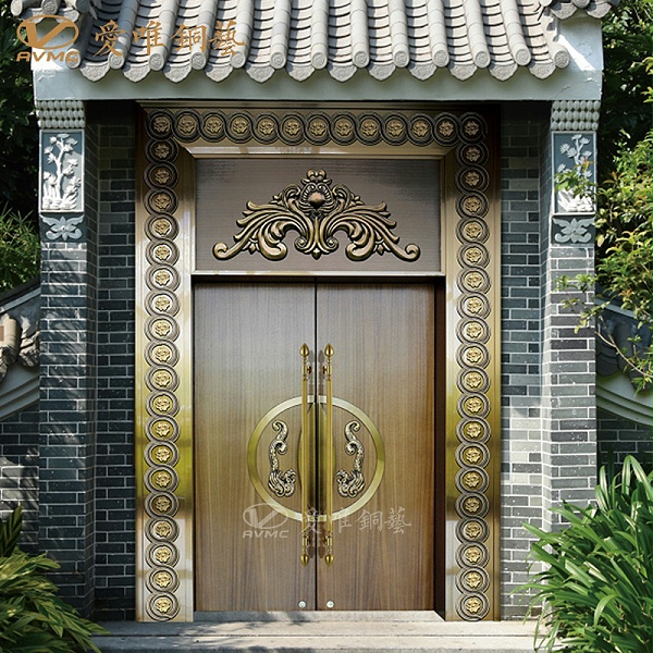 爱唯铜门新中式铜门