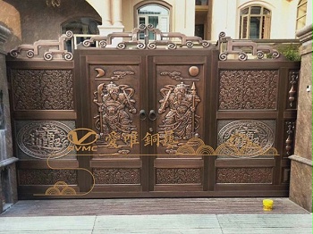 广东铜门厂家爱唯铜艺——清远别墅铜门庭院铜门