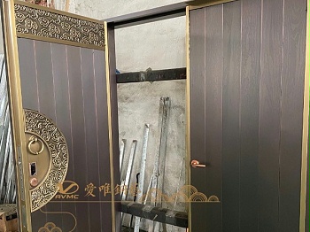 佛山别墅铜门厂家爱唯铜艺——新中式铜门调试