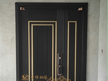广东别墅铜门厂家爱唯铜艺——极简铜门子母门