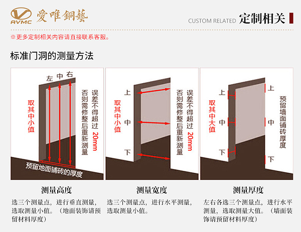 别墅铜门量尺寸 