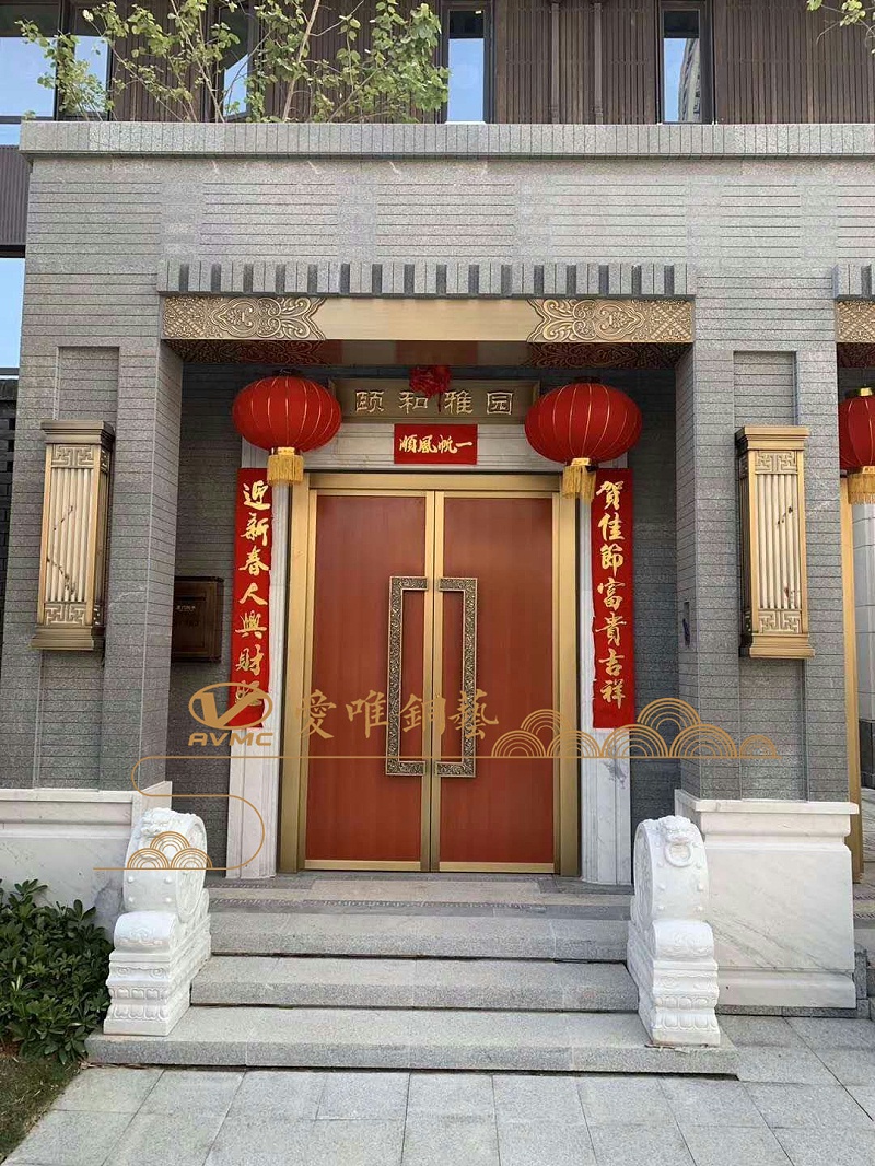 广东别墅铜门中式铜门
