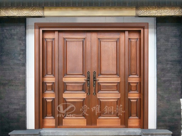 别墅铜门厂家爱唯铜艺——简简单单的铜门款式