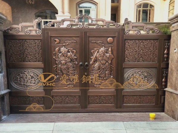 广东铜门厂家爱唯铜艺——清远别墅铜门庭院铜门