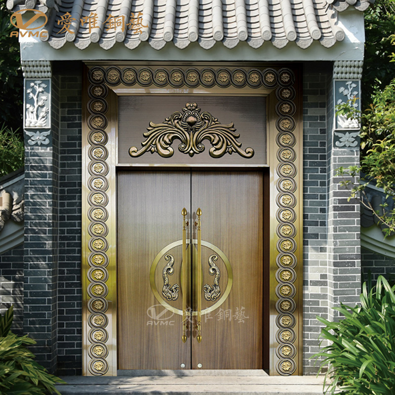 爱唯铜门新中式铜门