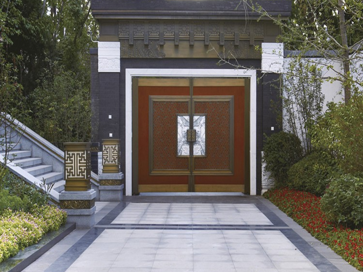 爱唯铜门-中式庭院铜门